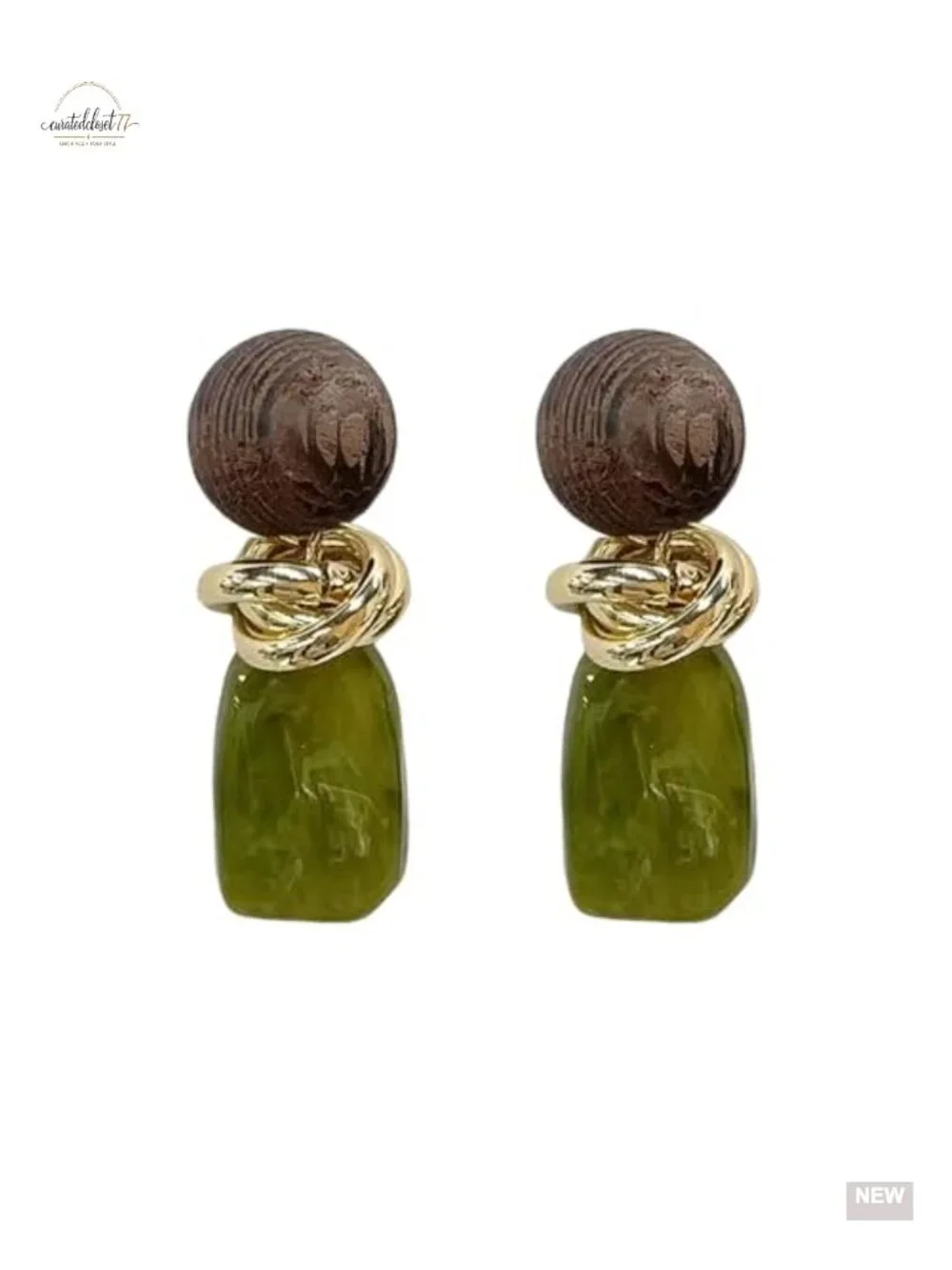 Retro Geometric Statement Earrings Lightweight Resin Imitation Amber Dangle Drop